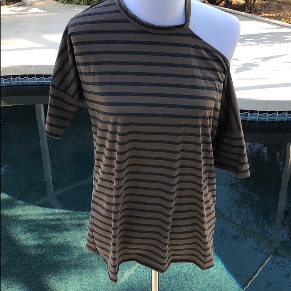 ☕️Mocha Striped Jersey Dolman Top. S-M-L - Picture 3 of 3